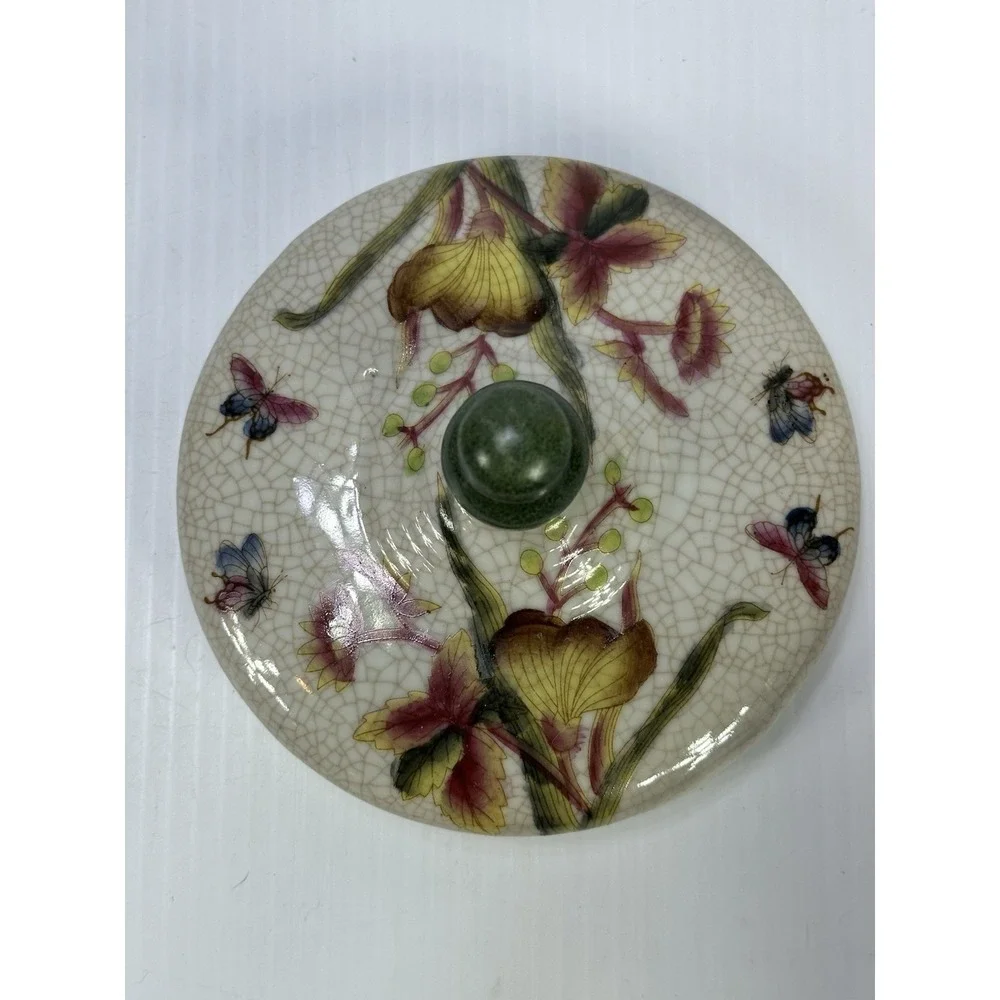 Vintage Chinese Teapot Vibrant‎ Flowers Handcrafted For Decorative Use Only